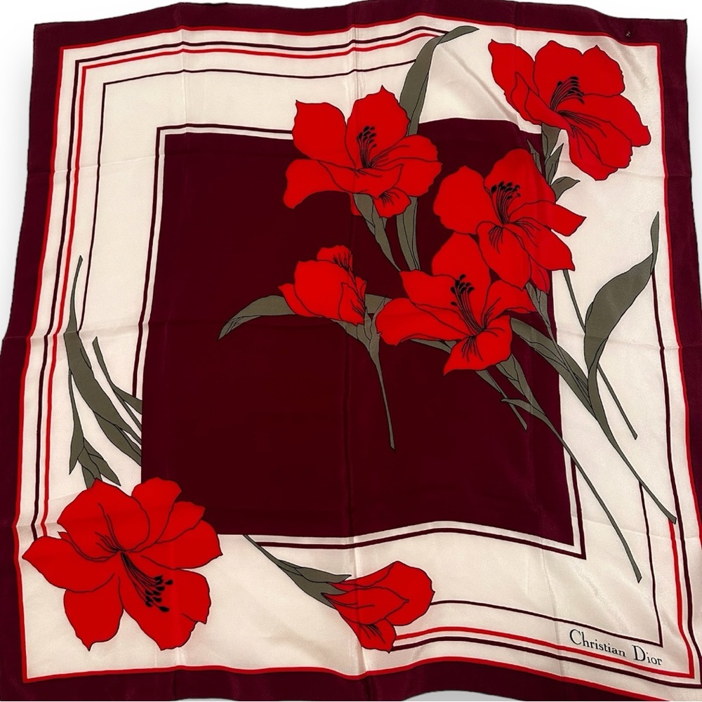 Dior floral 100% silk scarf